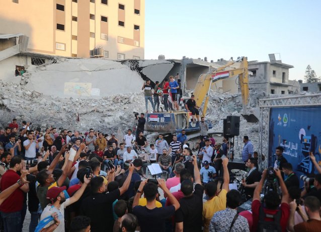 Палестинцы выступают за восстановление Газы и прекращение осады Израиля